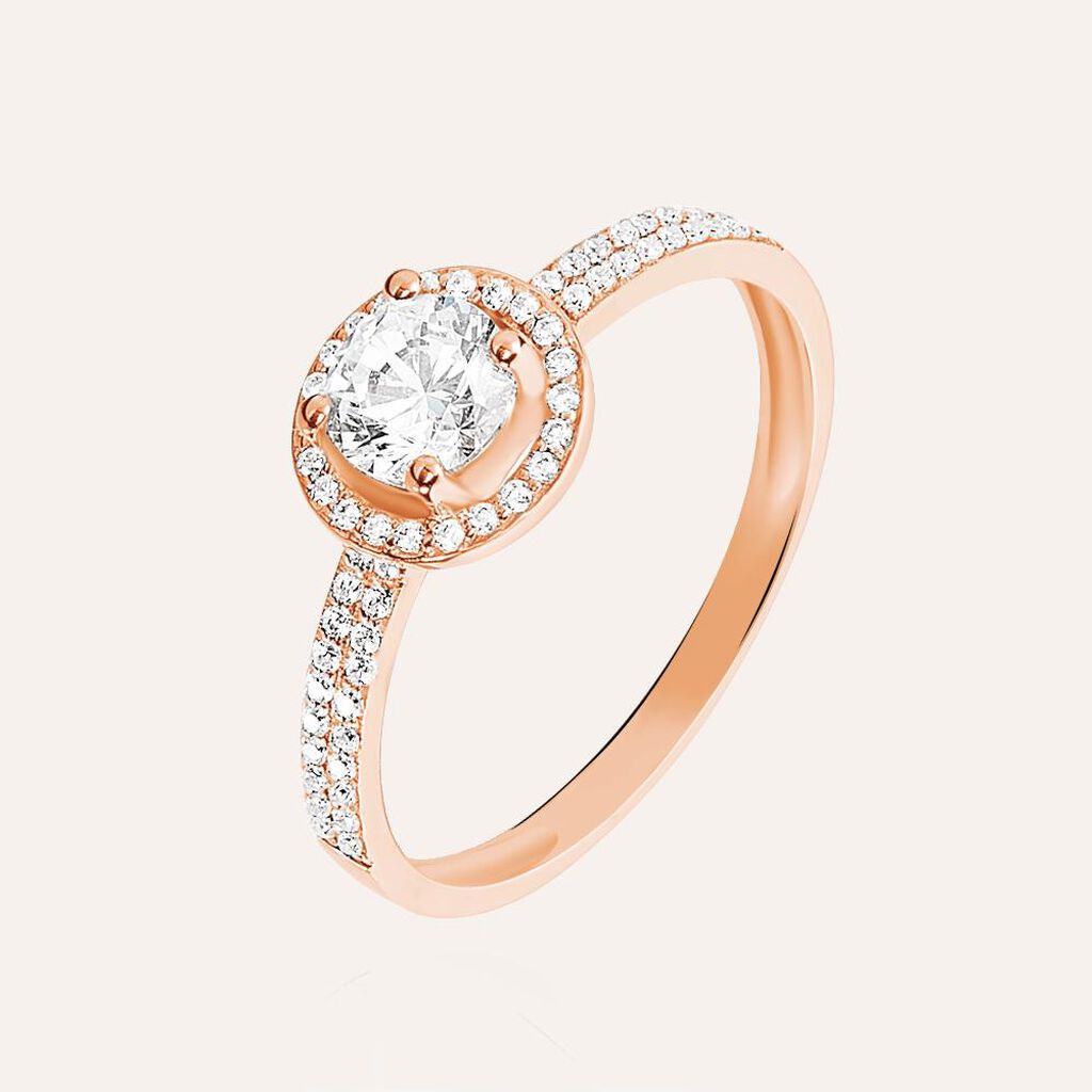 Anello Solitario Claire Oro Rosa Cubic Zirconia