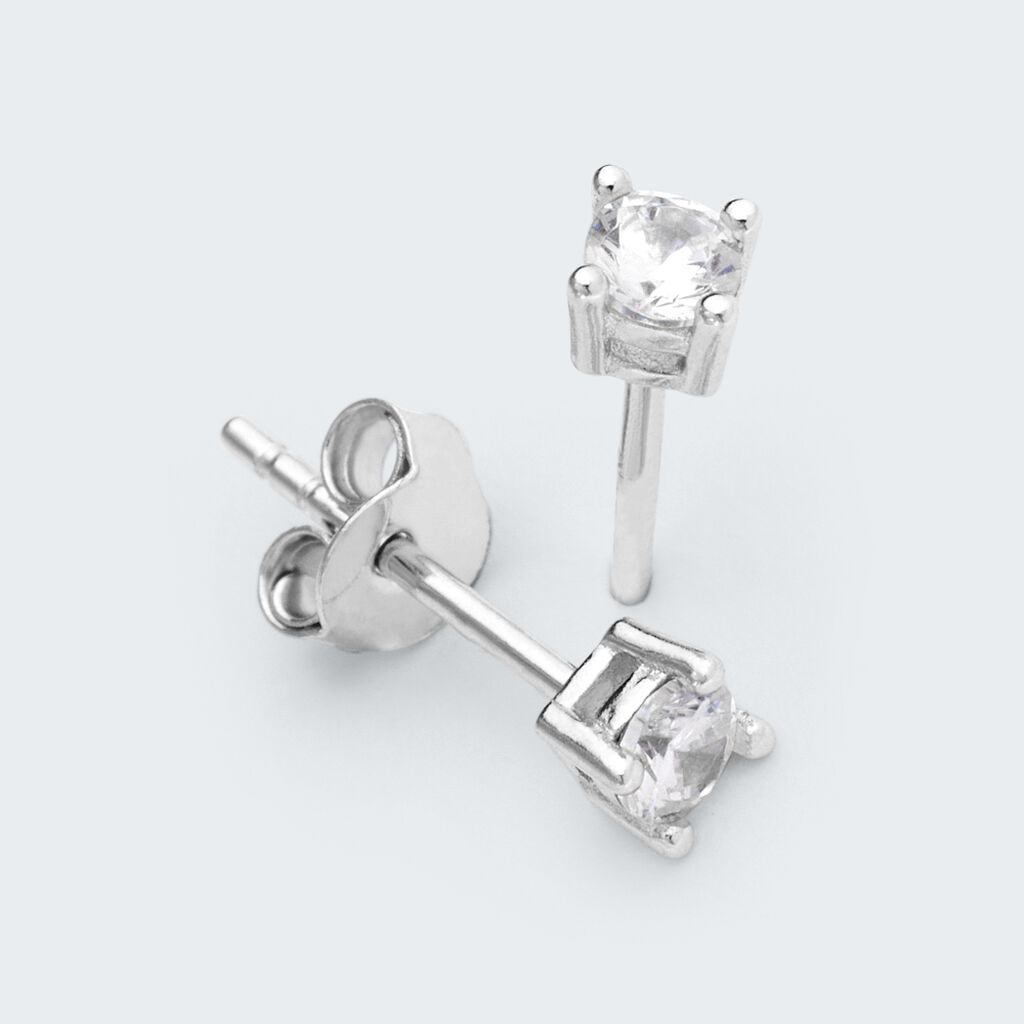 Orecchini Lobo Punto Luce Silver Elegance Argento Rodiato Cubic Zirconia - Orecchini a Lobo Donna | Stroili