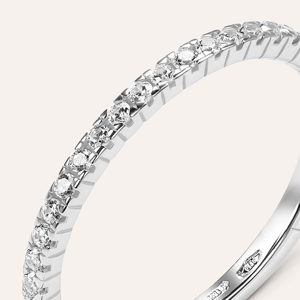 Anello Eternity Claire Oro Bianco Cubic Zirconia - Anelli Eternity Donna | Stroili