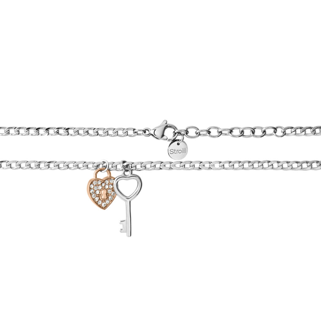 Collana Lady Chic Acciaio Bicolore Bianco / Rosa Cristallo - Collane Donna | Stroili