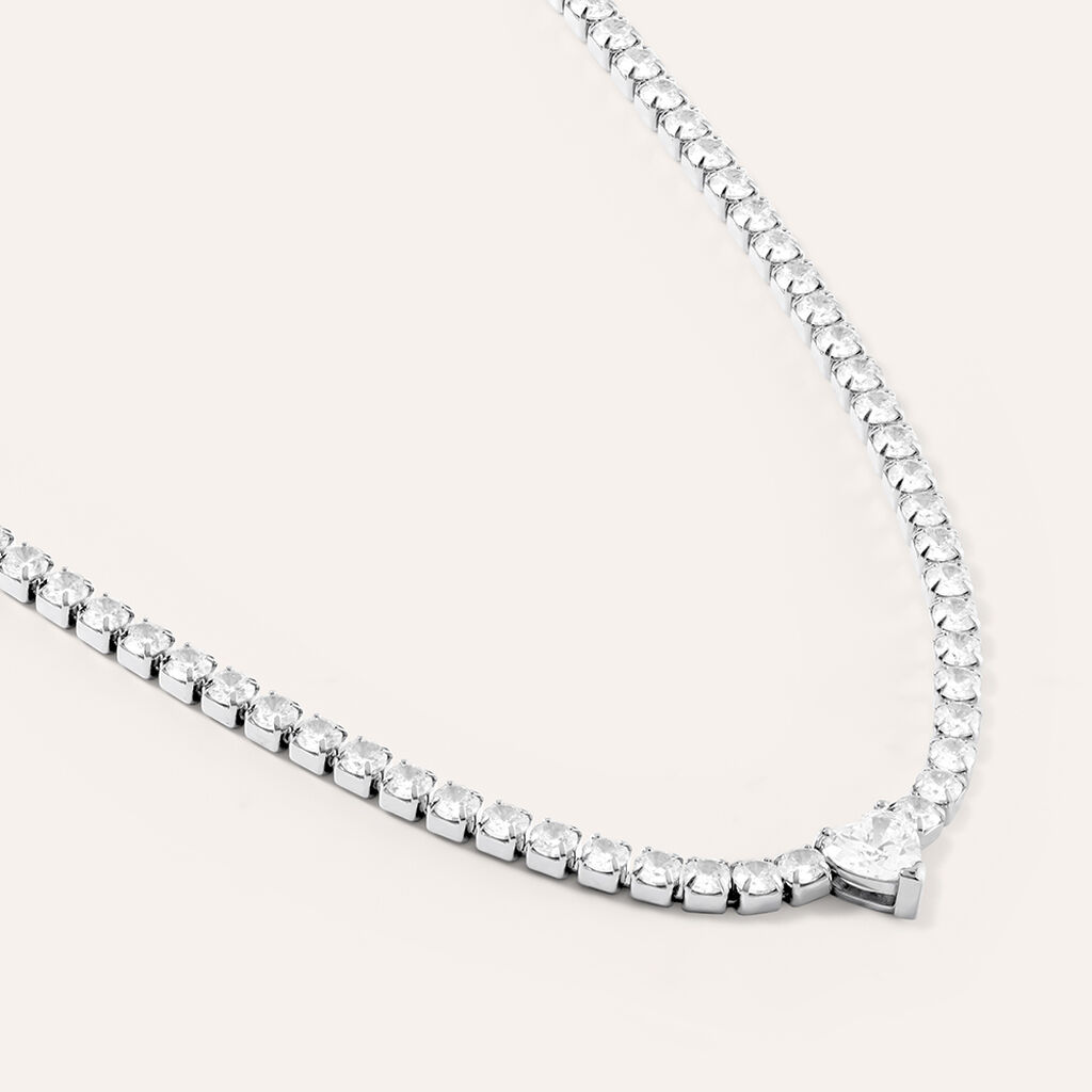 Collana Tennis Aura Acciaio Cristallo