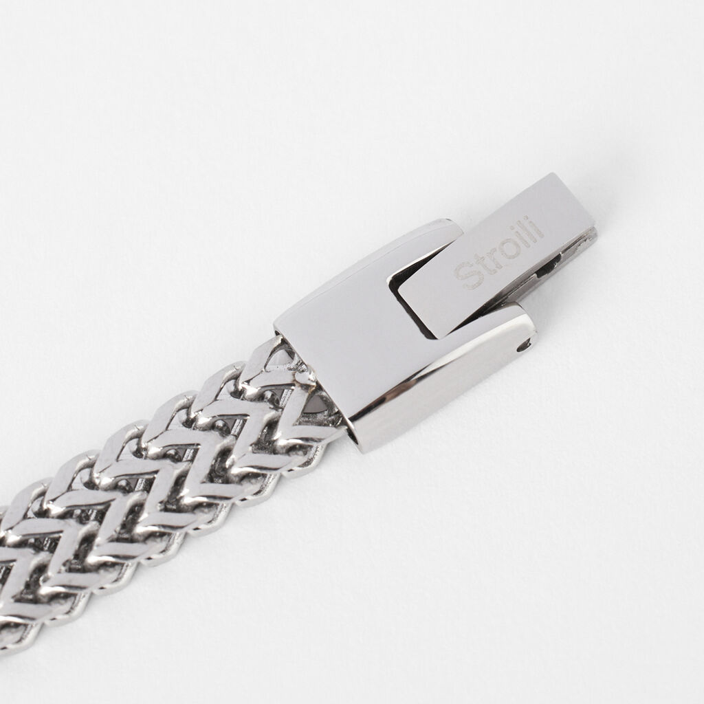 Bracciale Man Code Acciaio Bicolore Bianco / Nero Cubic Zirconia - Bracciali Uomo | Stroili