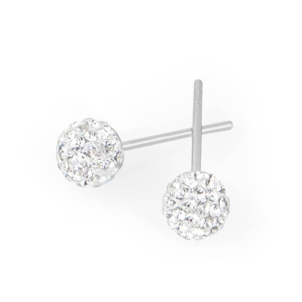 Orecchini Lobo Crystal Gold Oro Bianco Cristallo - Orecchini a Lobo Donna | Stroili