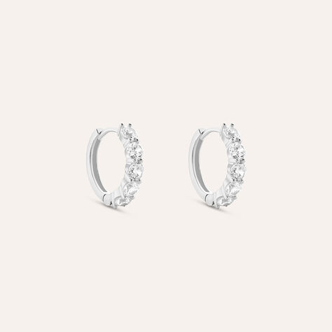 Orecchini A Cerchio Claire Oro Bianco Cubic Zirconia - Orecchini a Cerchio Donna | Stroili