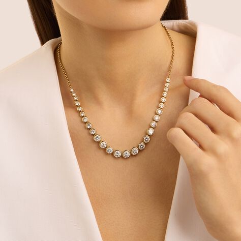 Collana Aura Acciaio Dorato Cubic Zirconia - Collane Donna | Stroili