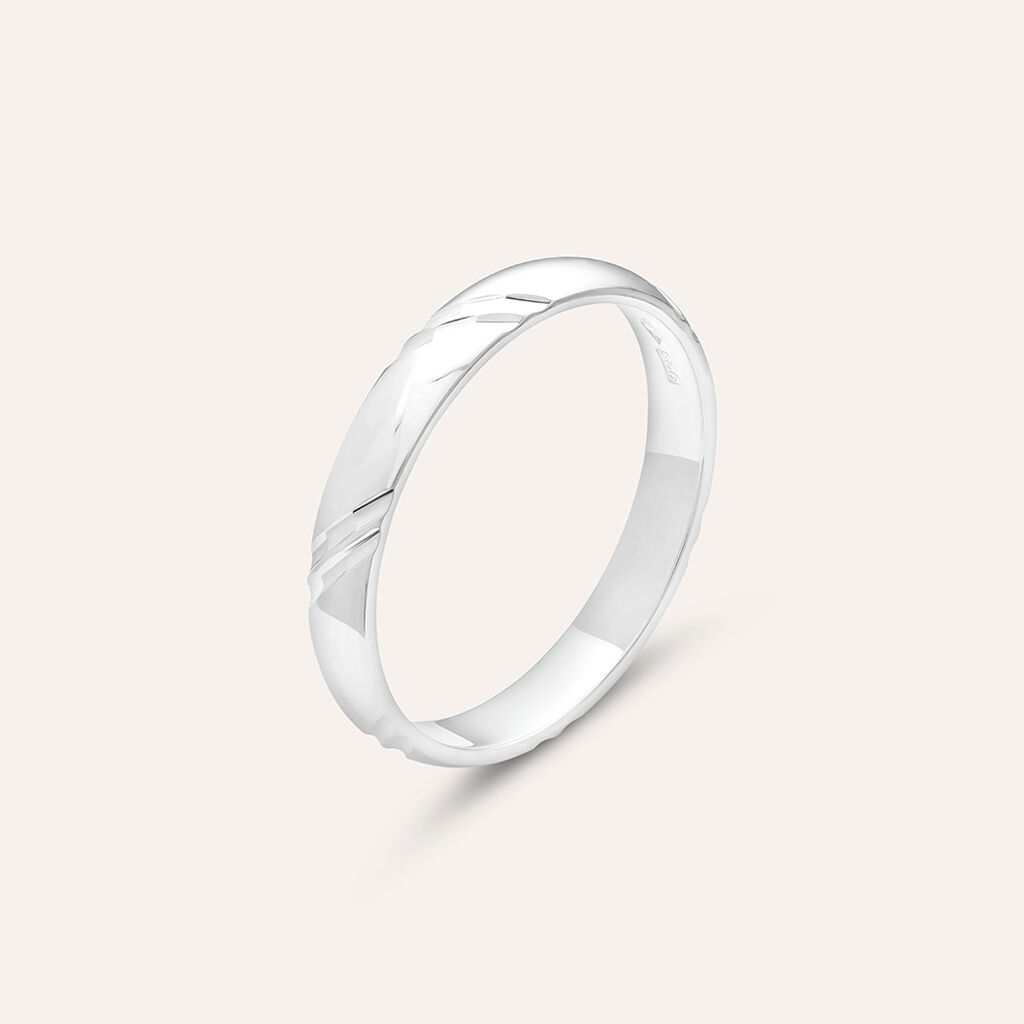 Fede Classica 3 mm Argento Rodiato