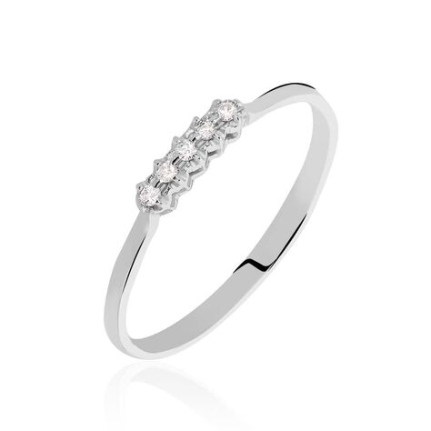 Anello riviere in oro bianco con diamanti 0.05ct - Anelli 18 Carati Donna | Stroili