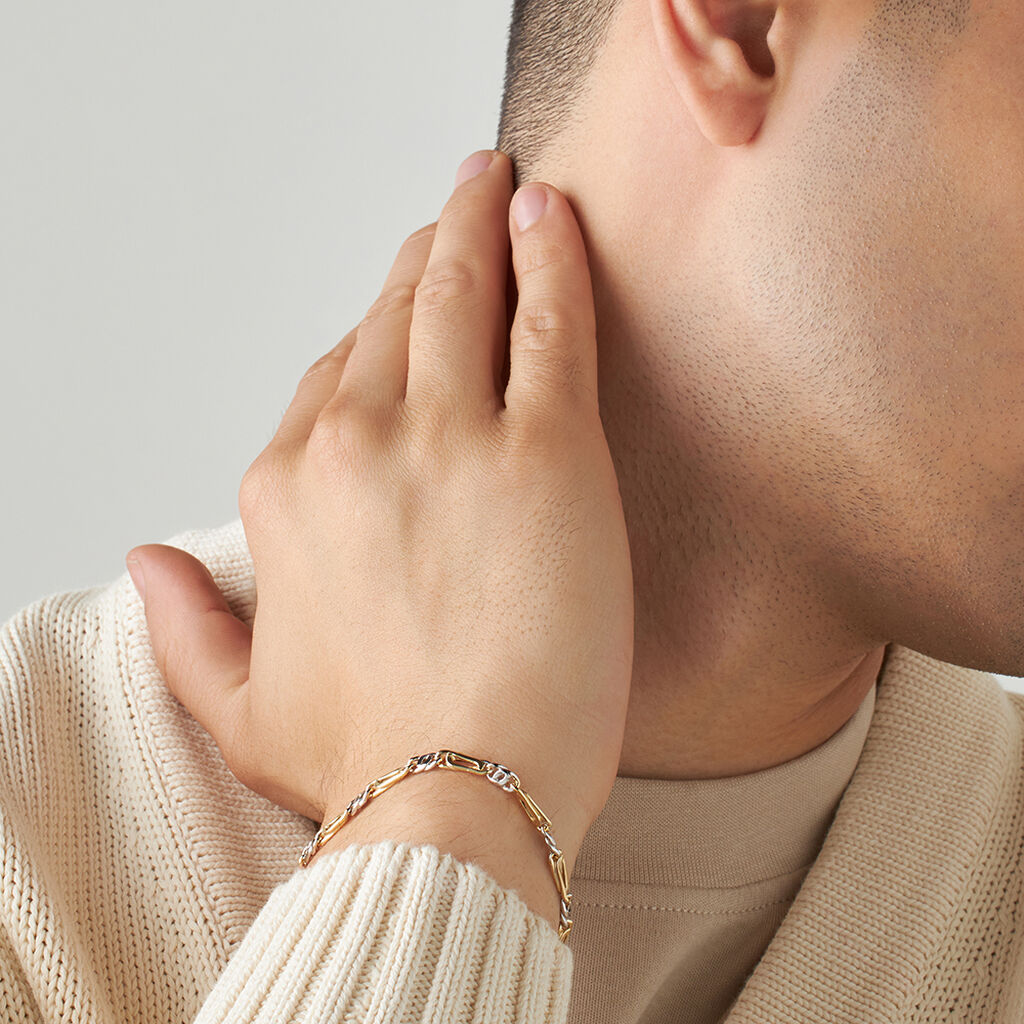 Bracciale Catena L'homme Or Oro Bicolore - Bracciali Uomo | Stroili