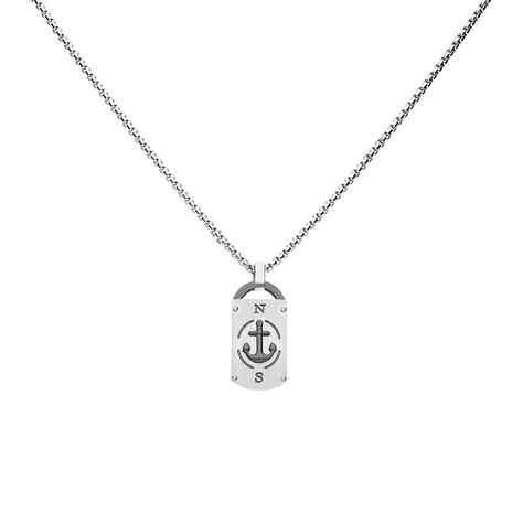 Collana in acciaio con placchetta ancora - Collane Uomo | Stroili