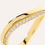 Anello Fantasia Desideria Argento Nobile Dorato Cubic Zirconia