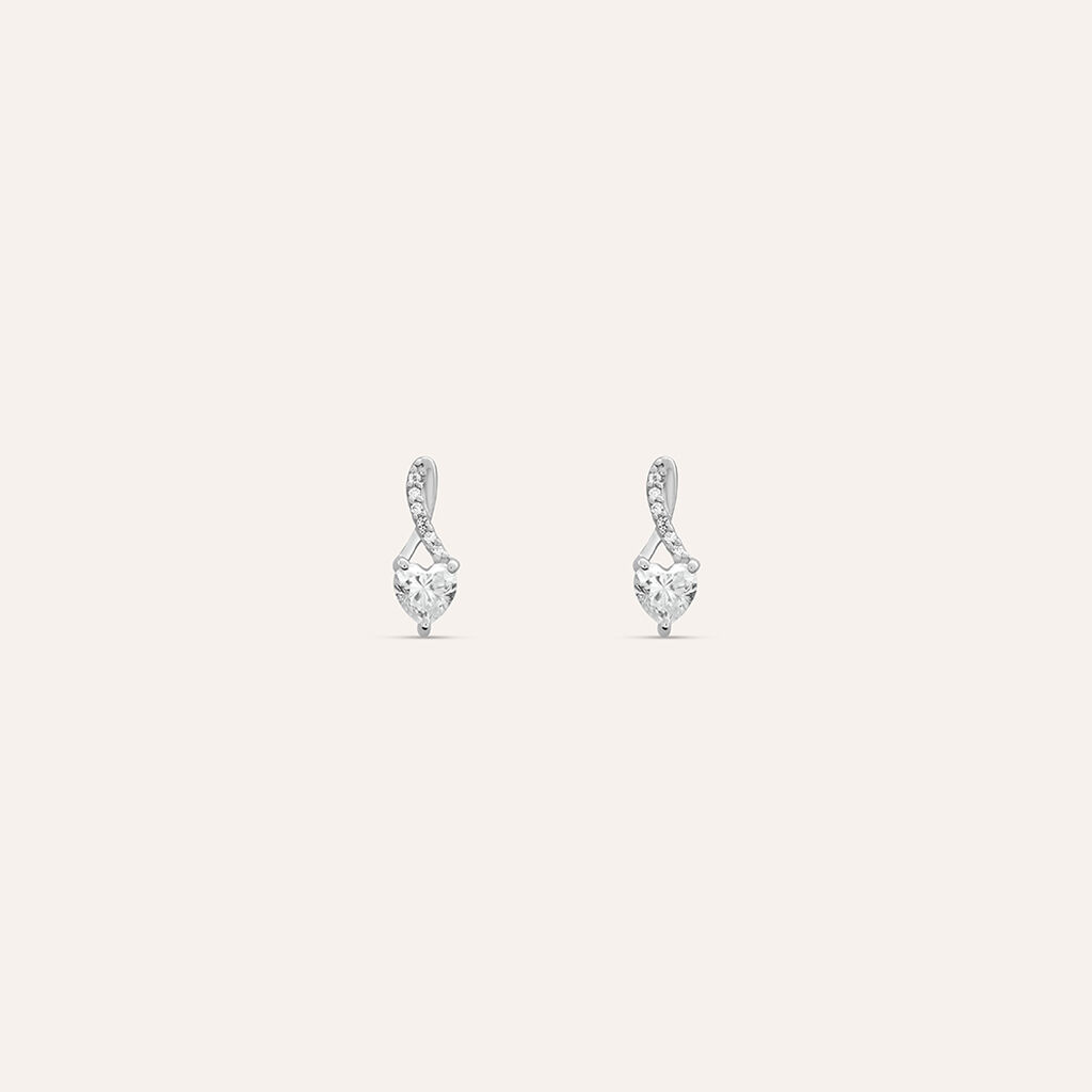 Orecchini Lobo Claire Oro Bianco Cubic Zirconia - Orecchini a Lobo Donna | Stroili