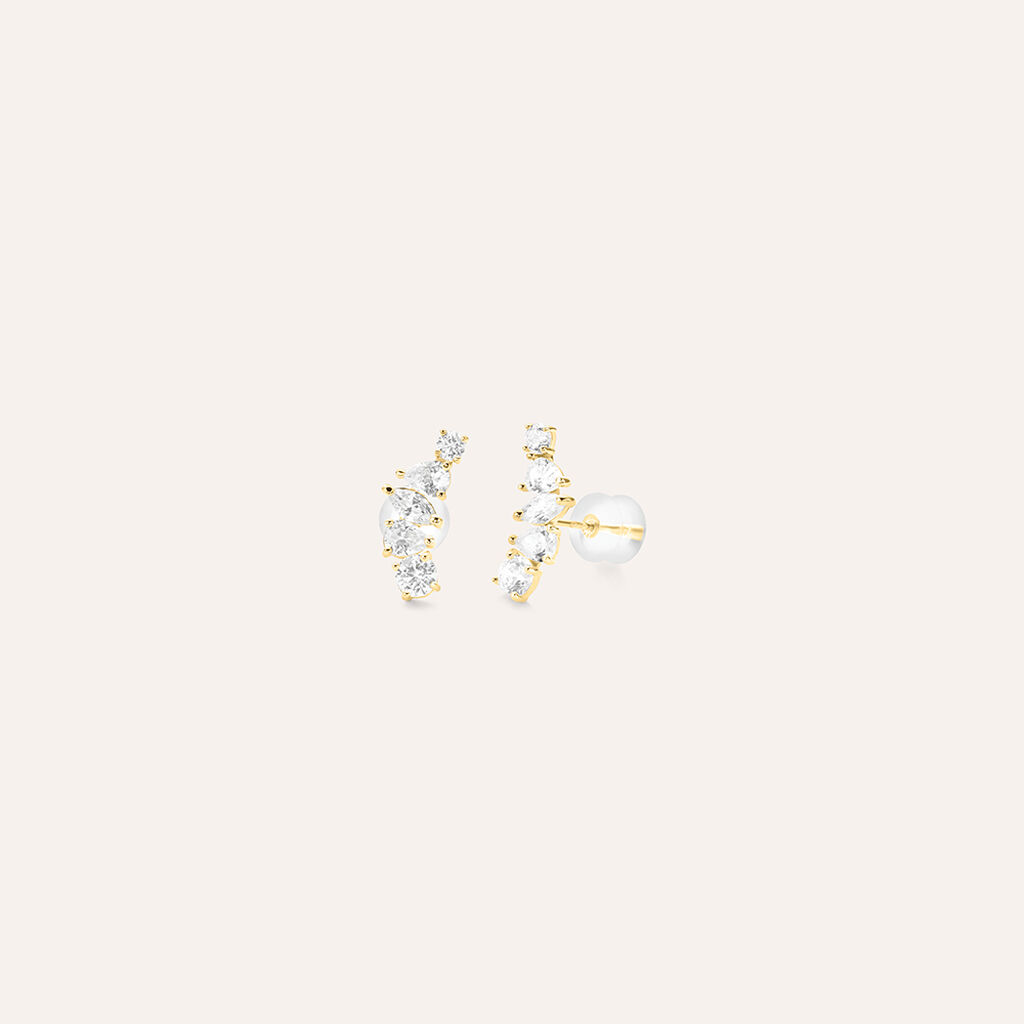 Orecchini Lobo Bon Ton Oro Giallo Cubic Zirconia - Regalo per Cerimonie Religiose Donna | Stroili