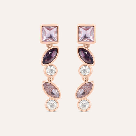 Orecchini Pendenti Violet Ottone Rosa Cristallo - Orecchini Pendenti Donna | Stroili