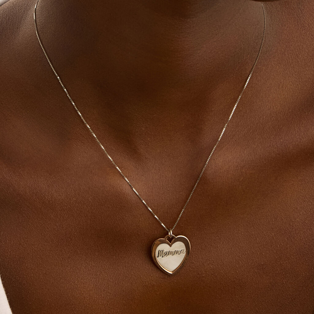 Collana Silver Collection Argento Bicolore Bianco / Rosa