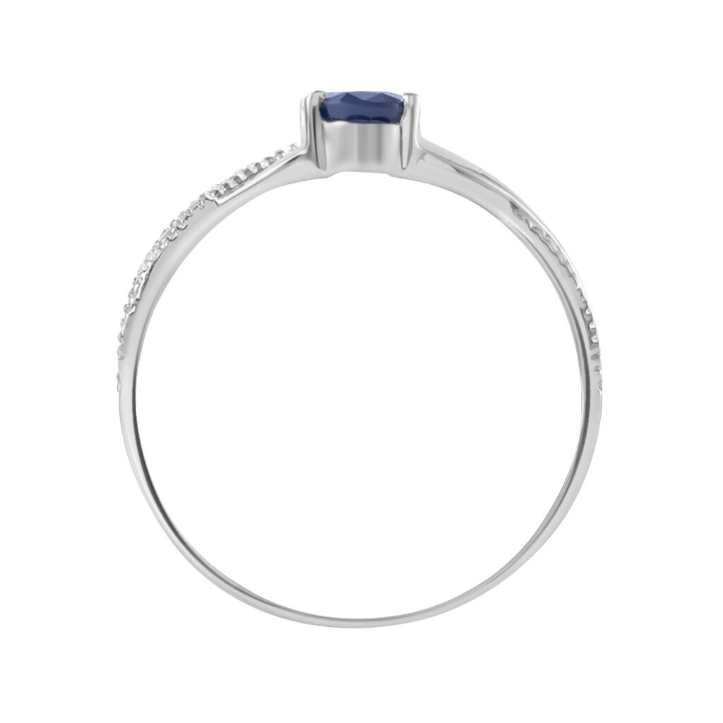 Anello Solitario Charlotte Oro Bianco Zaffiro - Anelli con Pietre Donna | Stroili
