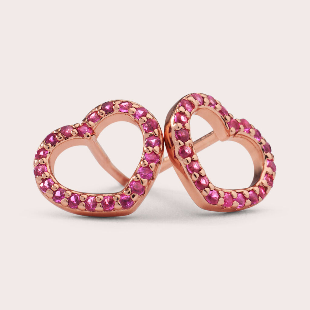 Orecchini Lobo Silver Rainbow Argento Rosa Cubic Zirconia - Orecchini a Lobo Donna | Stroili