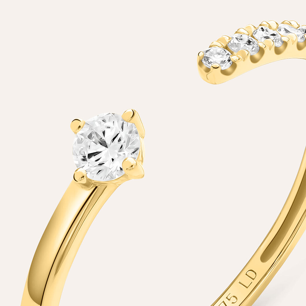 Anello Contrarie Diamade Glam Oro Giallo Diamante Lab-Grown