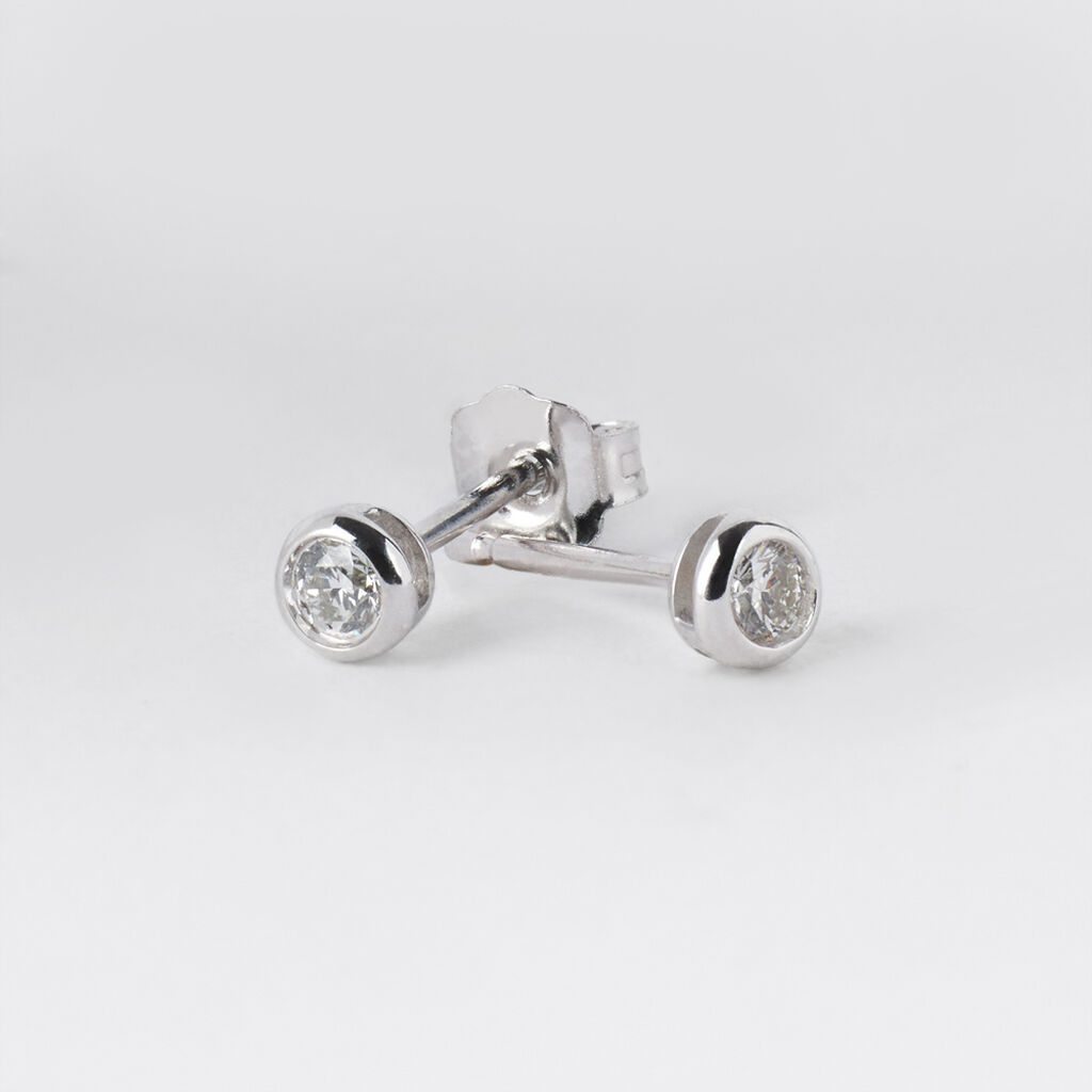 Orecchini Lobo Punto Luce Grace Oro Bianco Diamante - Orecchini a Lobo Donna | Stroili