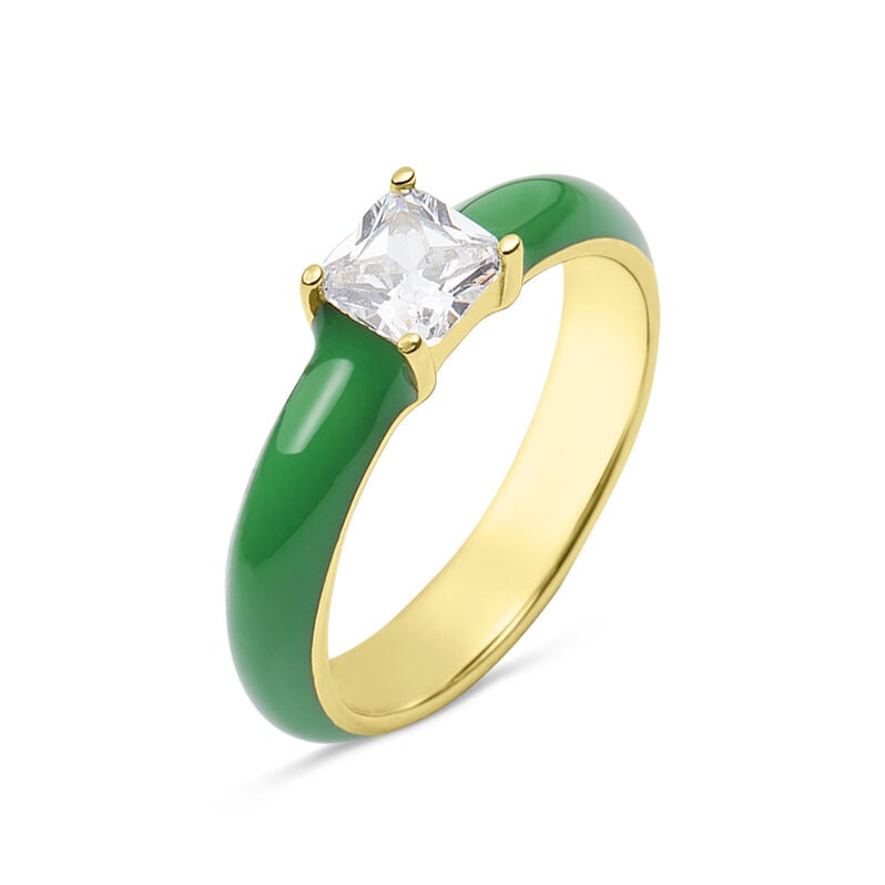 Anello Solitario Lady Sweet Acciaio Dorato Cristallo - Anelli con Pietre Donna | Stroili