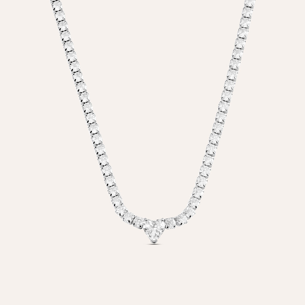 Collana Tennis Aura Acciaio Cristallo