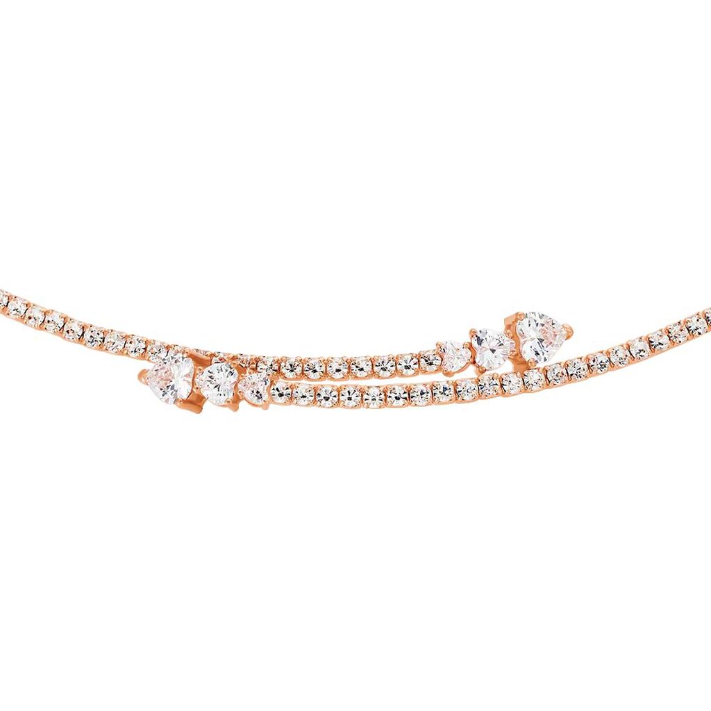 Collana rigida in metallo rosato e strass - Collane Donna | Stroili