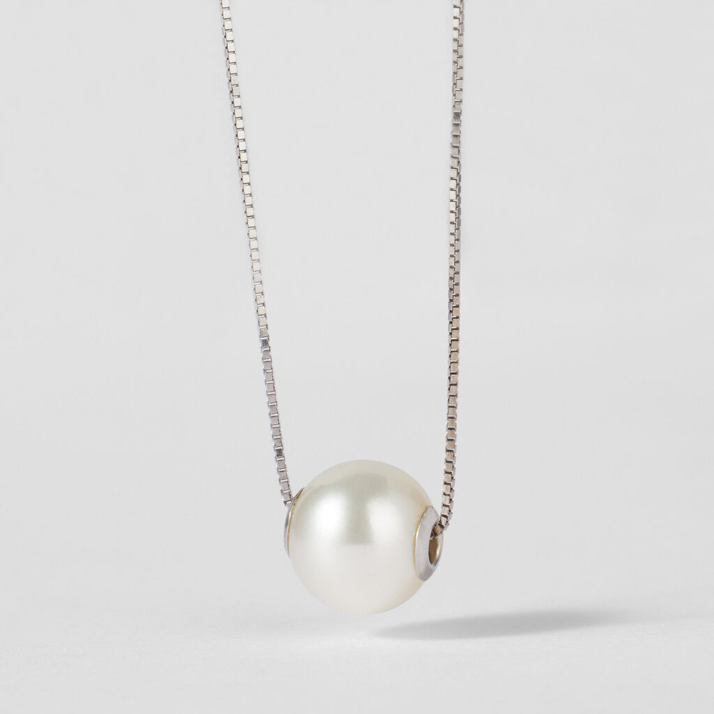 Collana Gabrielle Oro Bianco Perla D'Acqua Dolce - Collane Donna | Stroili