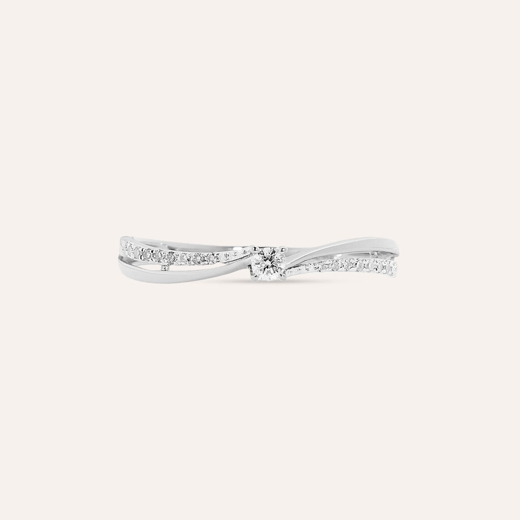 Anello Solitario Grace Oro Bianco Diamante - Anelli con Pietre Donna | Stroili