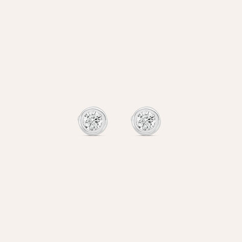 Orecchini Lobo Punto Luce Claire Oro Bianco Cubic Zirconia - Orecchini a Lobo Donna | Stroili