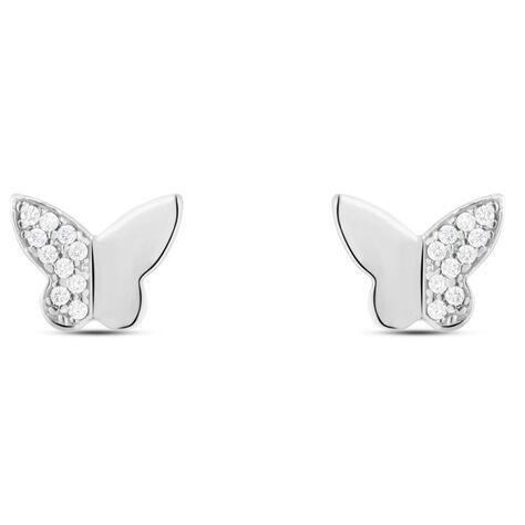 Orecchini Lobo Claire Oro Bianco Cubic Zirconia - Orecchini a Lobo Donna | Stroili