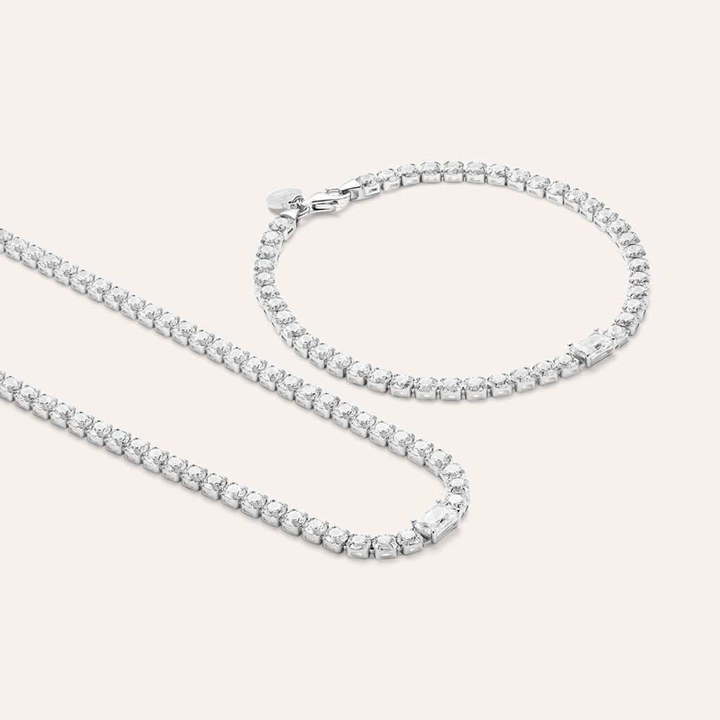 Collana Tennis Silver Elegance Argento Rodiato Cubic Zirconia - Regalo per Cerimonie Religiose Donna | Stroili