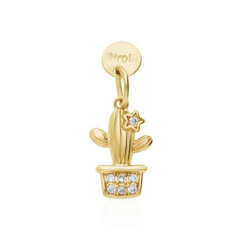 Charm cactus in argento dorato e zirconi - Charms Donna | Stroili