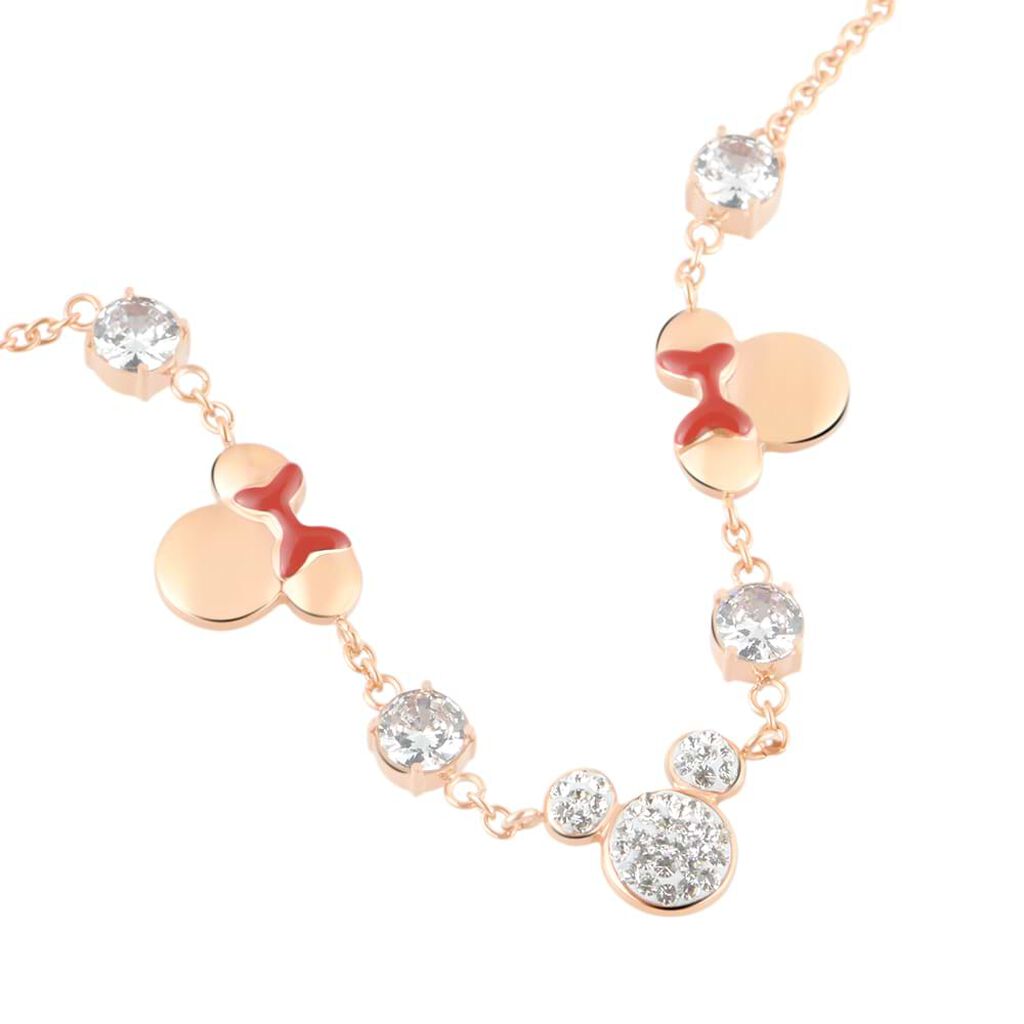 Collana Mickey Mouse & Friends Acciaio Rosa Cristallo - Collane Donna | Stroili