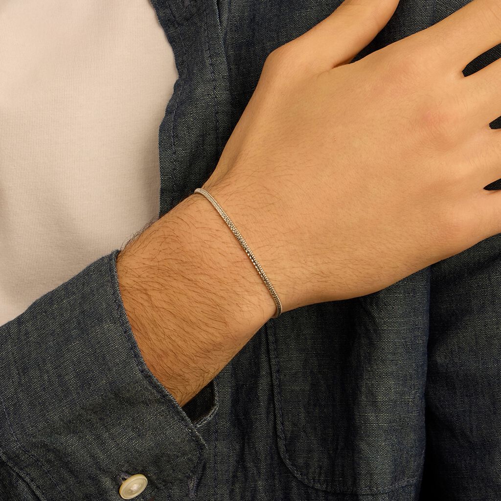 Bracciale Catena Gentleman Argento Rodiato