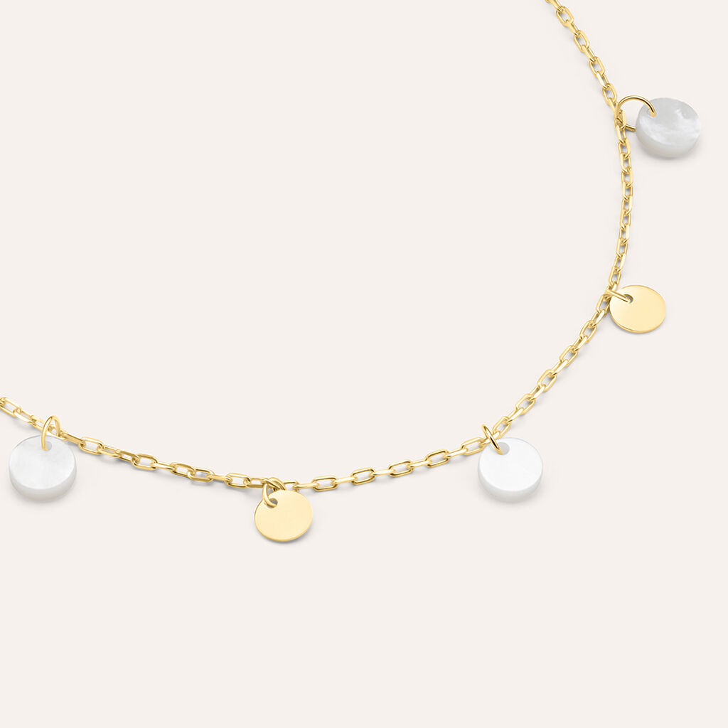 Cavigliera Beverly Oro Giallo Madreperla