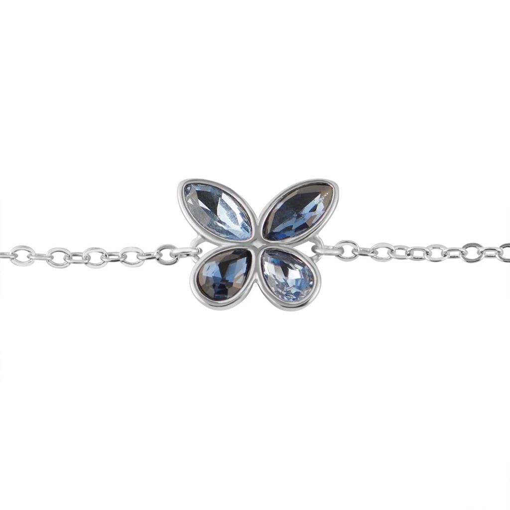 Bracciale farfalla in metallo rodiato e pietre colore blu - Bracciali Donna | Stroili