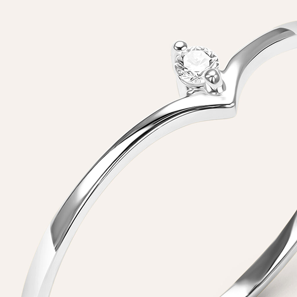 Anello Fantasia Sophia Oro Bianco Diamante