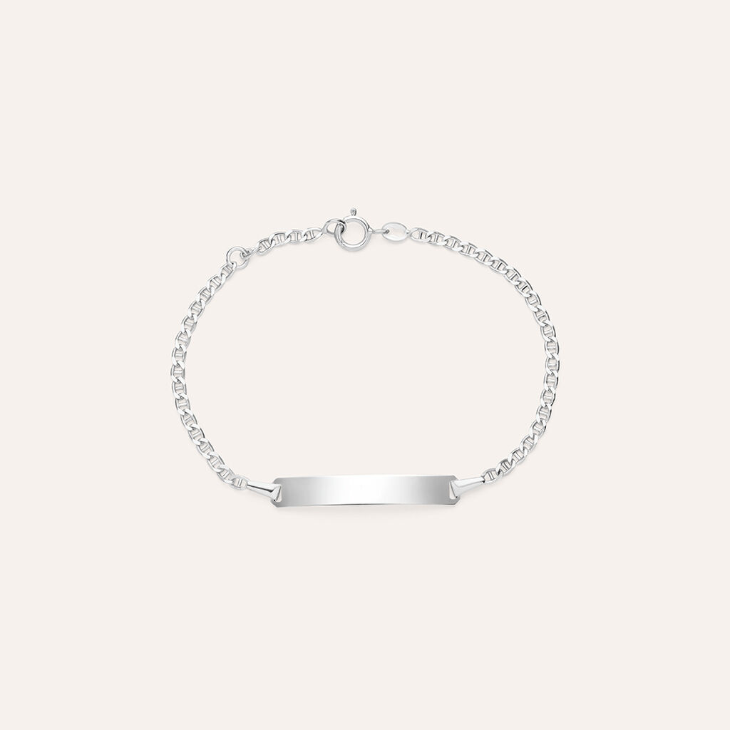 Bracciale Con Targhetta Holy Oro Bianco