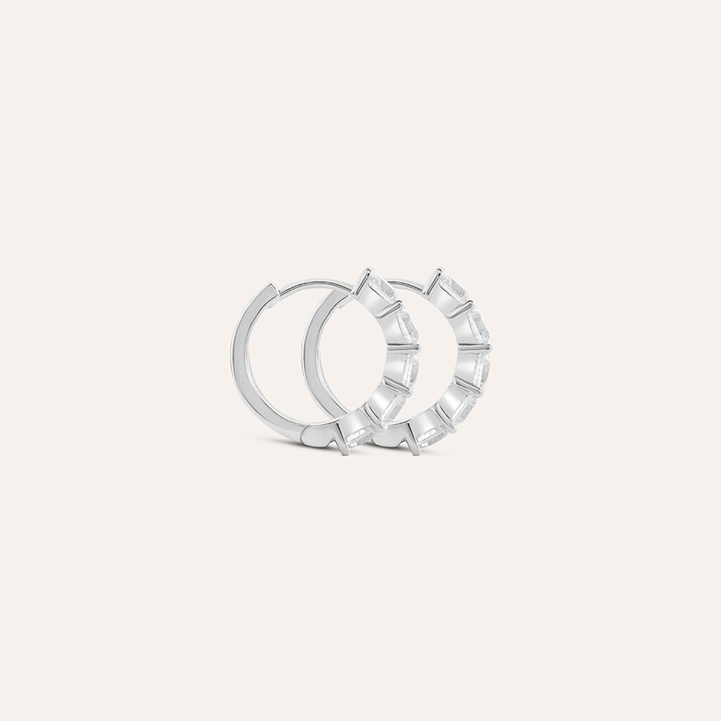 Orecchini A Cerchio Claire Oro Bianco Cubic Zirconia - Orecchini a Cerchio Donna | Stroili