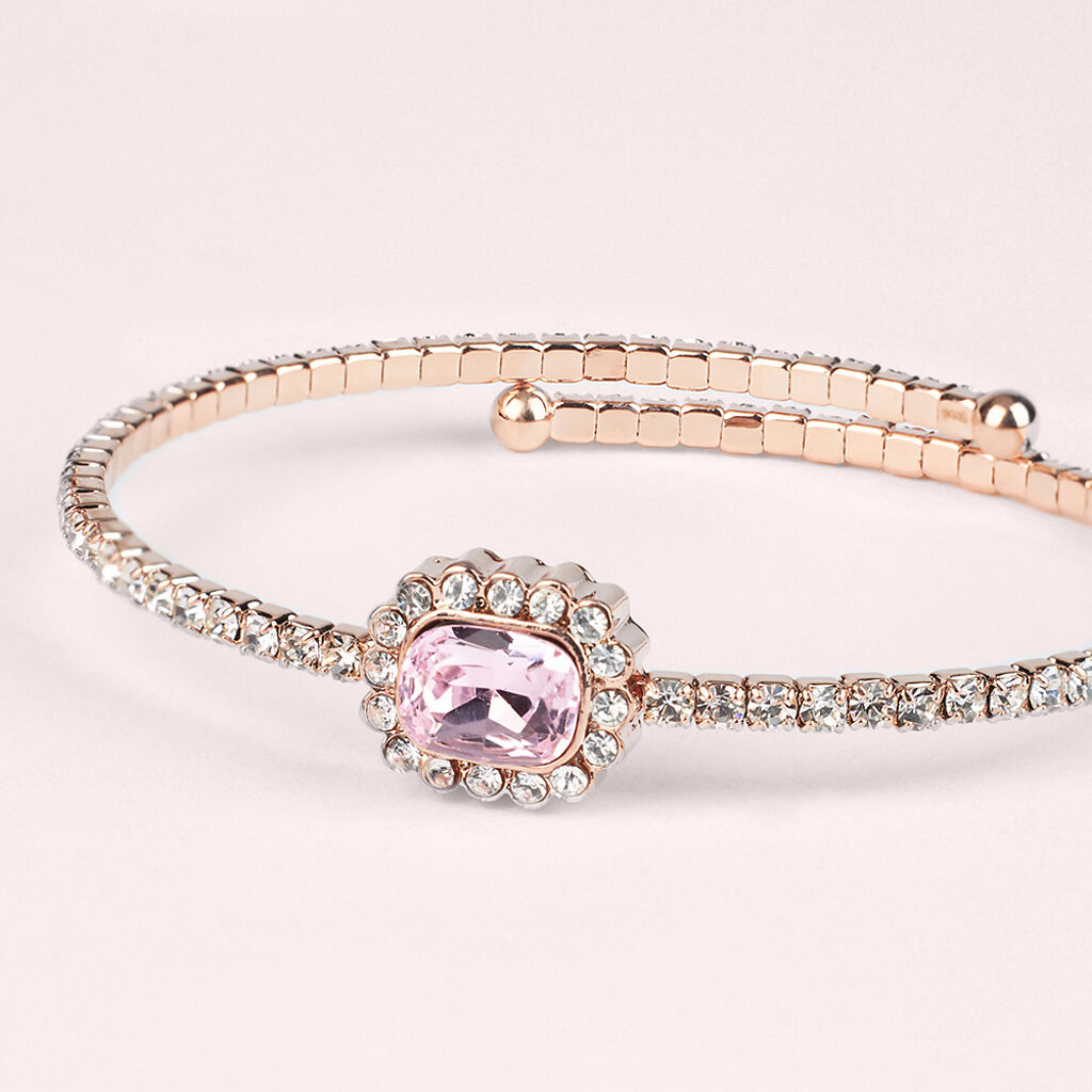 Bangle Romantic Shine Metallo Rosa Cristallo - Bracciali Rigidi Donna | Stroili