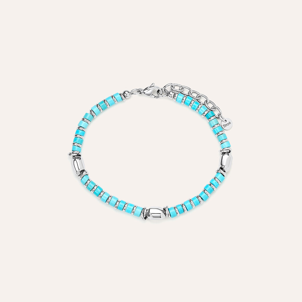 Bracciale Man Code Acciaio Turchese