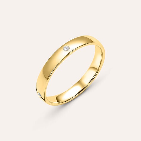 Fede Comoda 3.1 mm Oro Giallo Diamante - Anelli con Incisione Unisex | Stroili