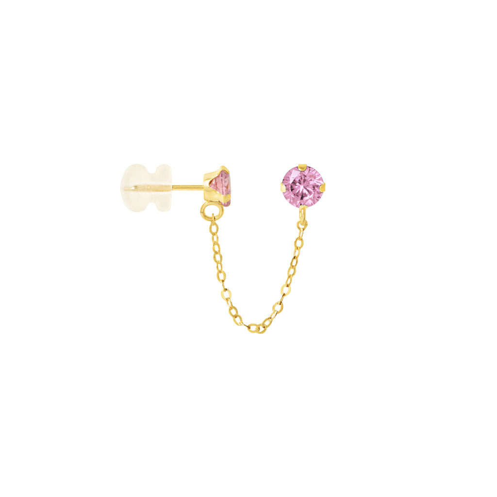 Mono Orecchino Lobo Bon Ton Oro Giallo Cubic Zirconia