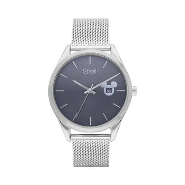 Orologio solo tempo Topolino con cinturino e cassa in acciaio e strass