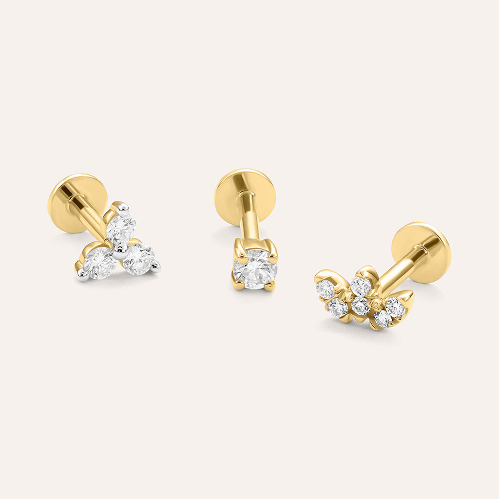 Piercing Orecchio Diamade Glam Oro Giallo Diamante Lab-Grown