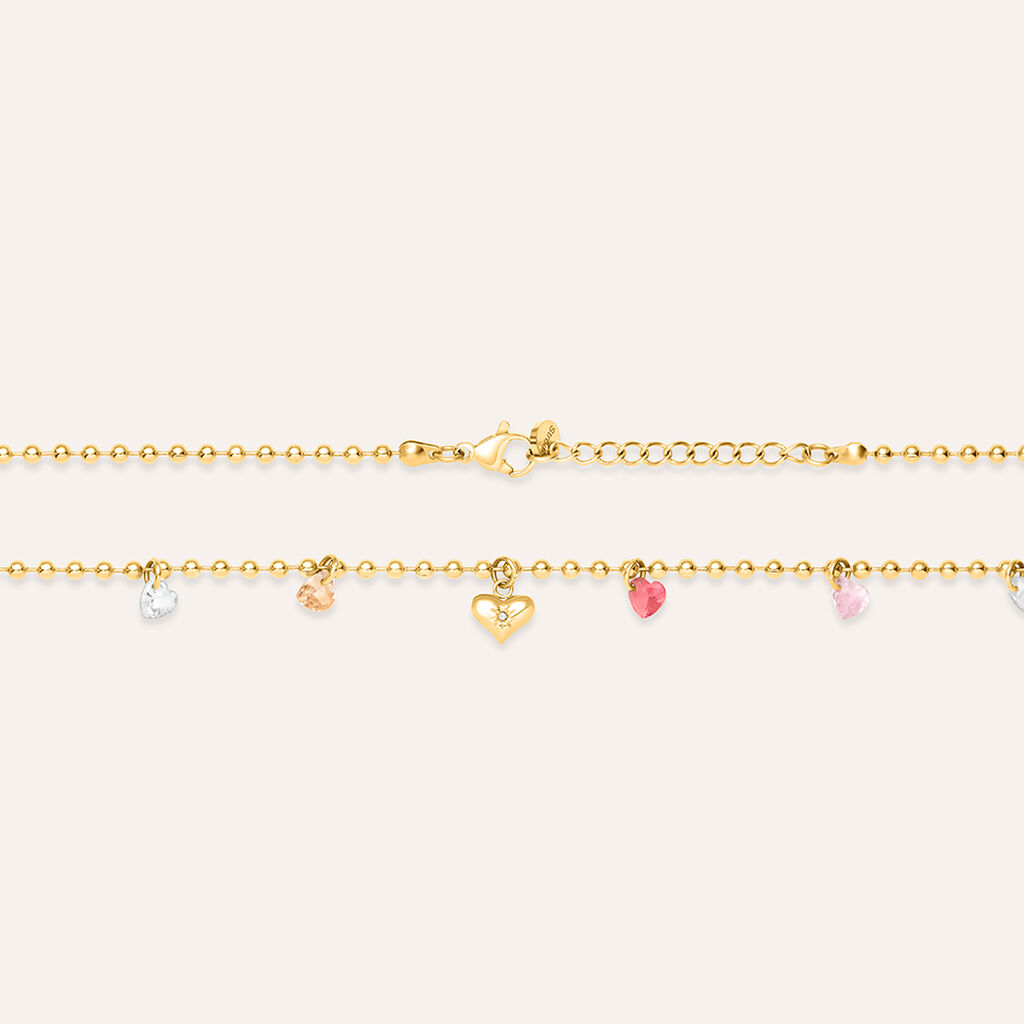 Collana Lady Chic Acciaio Dorato Cristallo - Collane Donna | Stroili
