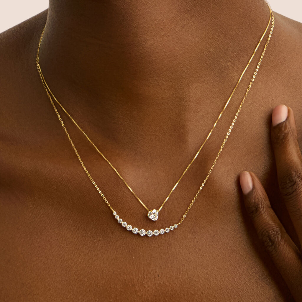 Collana Punto Luce Claire Oro Giallo Cubic Zirconia