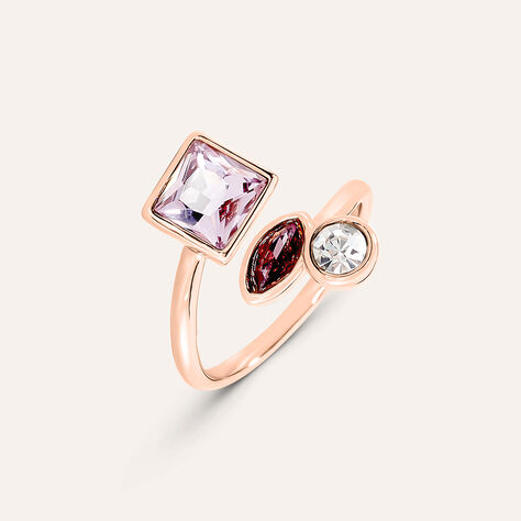 Anello Contrarie Violet Ottone Rosa Cristallo - Anelli con Pietre Donna | Stroili
