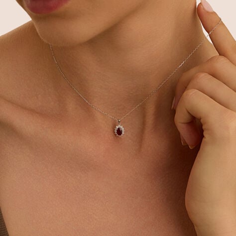Collana Charlotte Oro Bianco Rubino Diamante - Collane Donna | Stroili