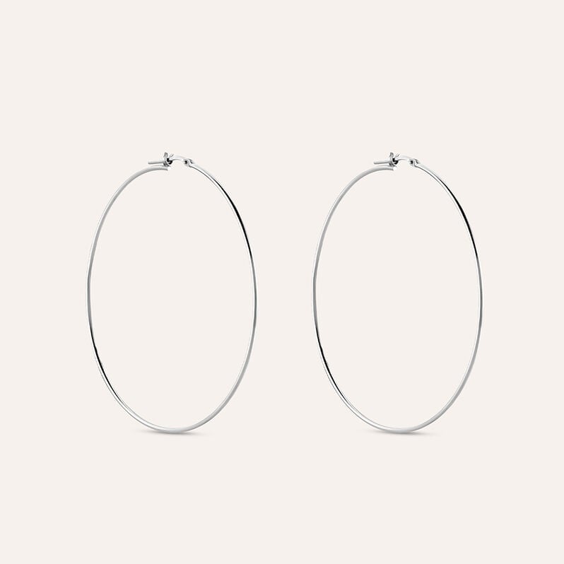 Orecchini A Cerchio Silver Collection Argento Rodiato - Orecchini a Cerchio Donna | Stroili