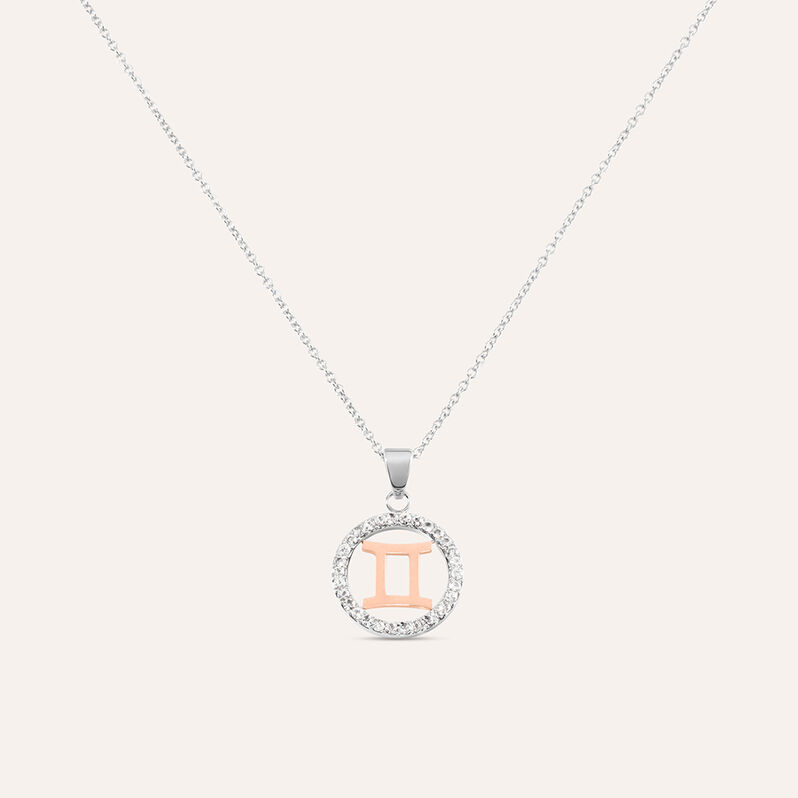 Collana Sunrise Acciaio Bicolore Bianco / Rosa Cubic Zirconia - Collane Donna | Stroili